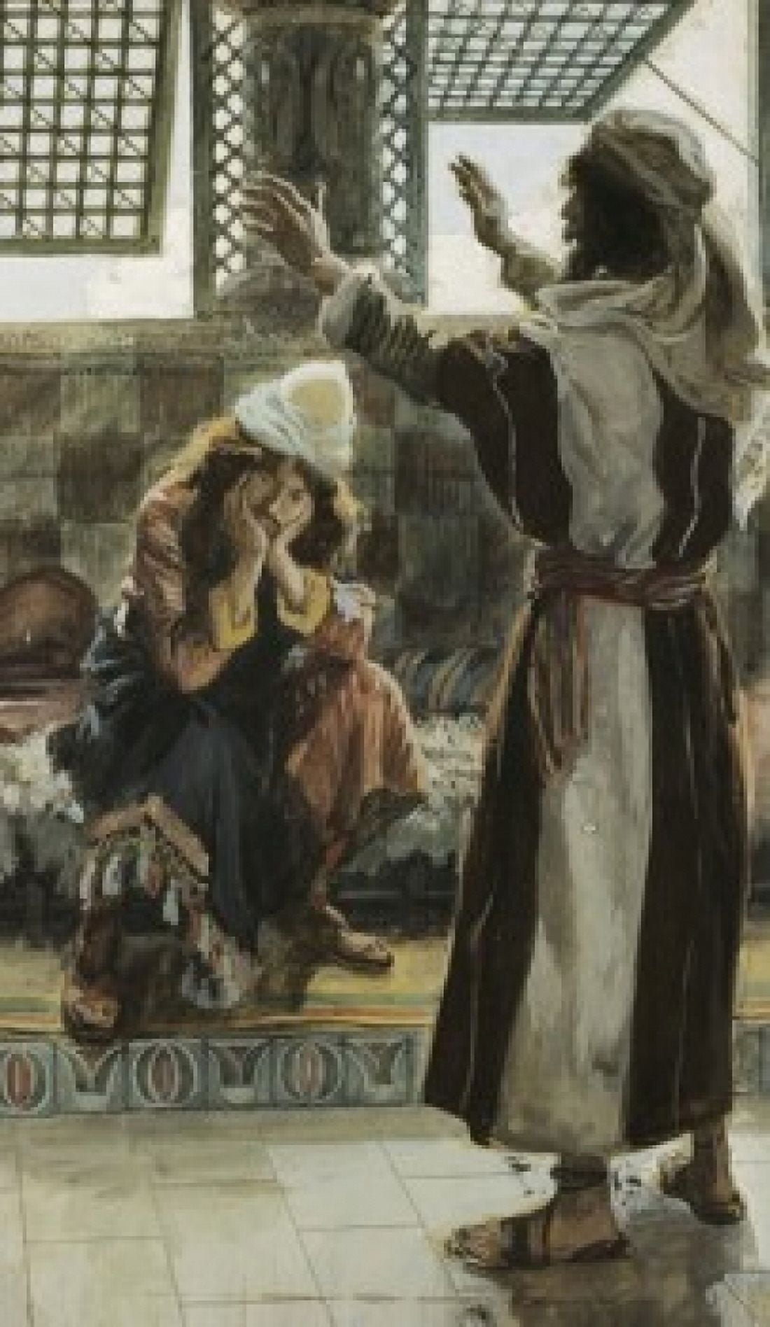 Nathan Reproaches David James Tissot (1836-1902 French) Jewish Museum New York USA Canvas Art - James Tissot (24 x 36)