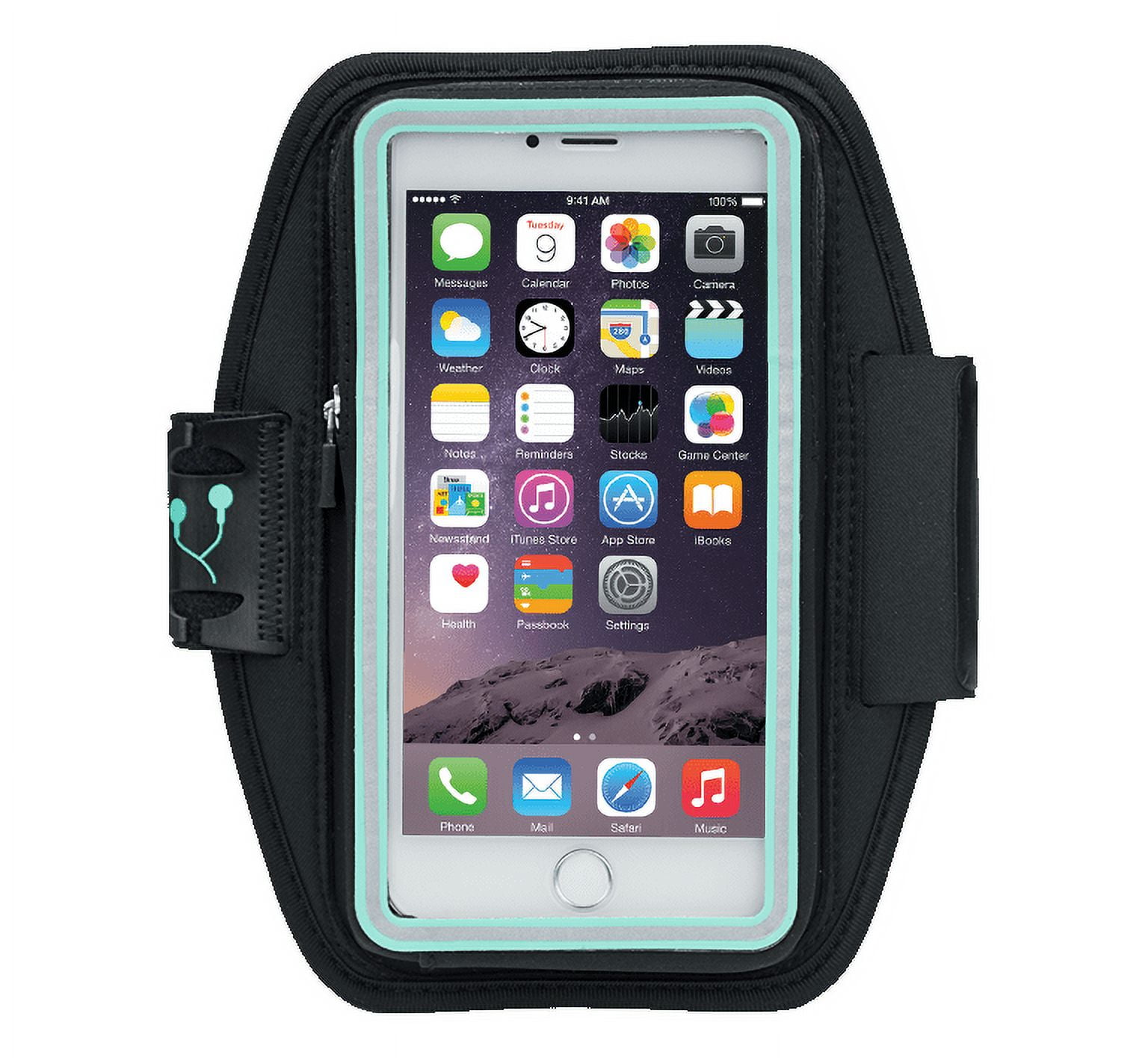 Nathan SonicStorm Running Armband, SmartPhone Carrier Black/Cockatoo