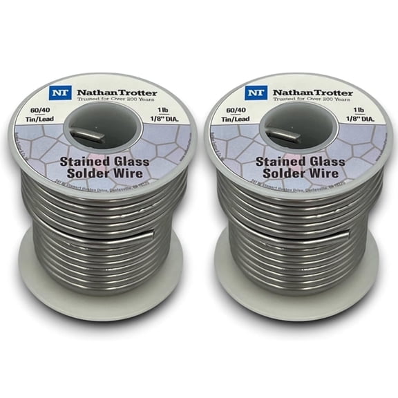 2 PACK Nathan Trotter 60/40 Solder 1lb.Spool for Glass Crafts & Repairs