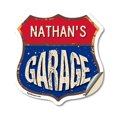 thumbnail image 1 of Nathan's Garage 18 inch X 18 inch Shield Shaped Heavy Duty 3.2 mil Vinyl Decal Weather Resistant, UV Protected To last, Gift for Dads and Uncles Classic Americana Crafted in the USA, 1 of 6