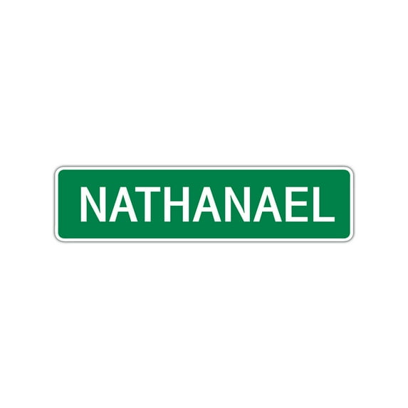 Nathanel Boys Children Name Letter Printed Plaque Decoration Label Indoor Outdoor Unique Wall Novelty Aluminum Metal Sign 4"x13.5"