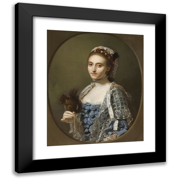 Nathaniel Dance Holland 12x14 Black Modern Framed Museum Art Print Titled - Portrait of Olive Craster (1762)