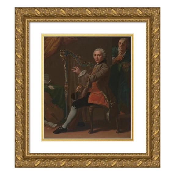 Nathaniel Dance Holland 12x14 Gold Ornate Wood Frame and Double Matted Museum Art Print Titled - Cristiano Giuseppe Lidarti and Giovanni Battista Tempesti