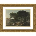 thumbnail image 1 of Nathaniel Dance Holland 18x14 Gold Ornate Wood Frame and Double Matted Museum Art Print Titled - View Near Rome, 1 of 4
