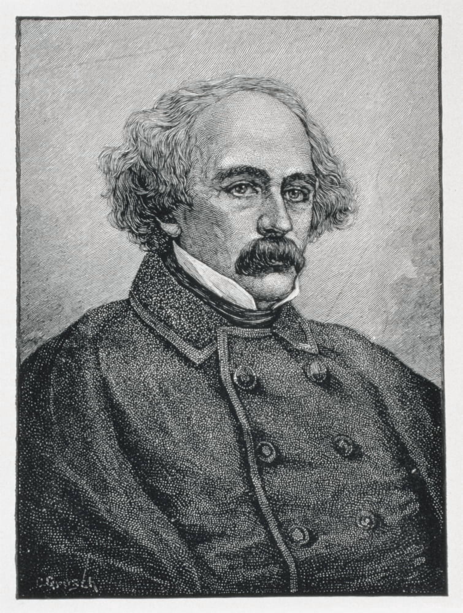 Nathaniel Hawthorne 1804 To 1864 American Author Canvas Art - Ken Welsh Design Pics (24 x 32)