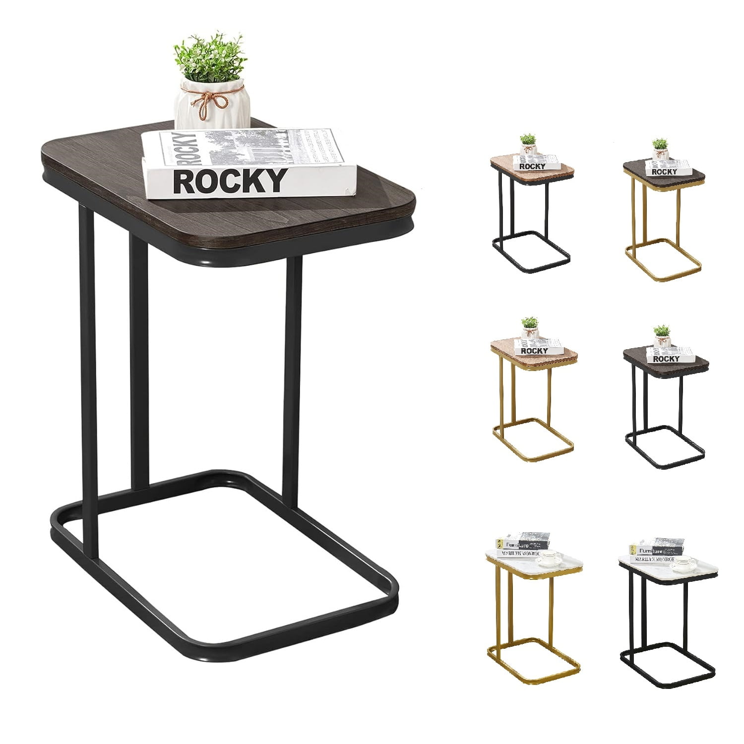 Nathaniel Home 23" H CShaped Sofa Side End Table, legant Modern Sofa