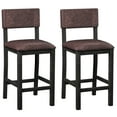 thumbnail image 1 of Nathaniel Home, 29" Bar Stools Leather Upholstered Chairs Set of 2, Counter Height Stools with Back, Dining Barstools with Footrest, Rustic Dark Brown, 1 of 7