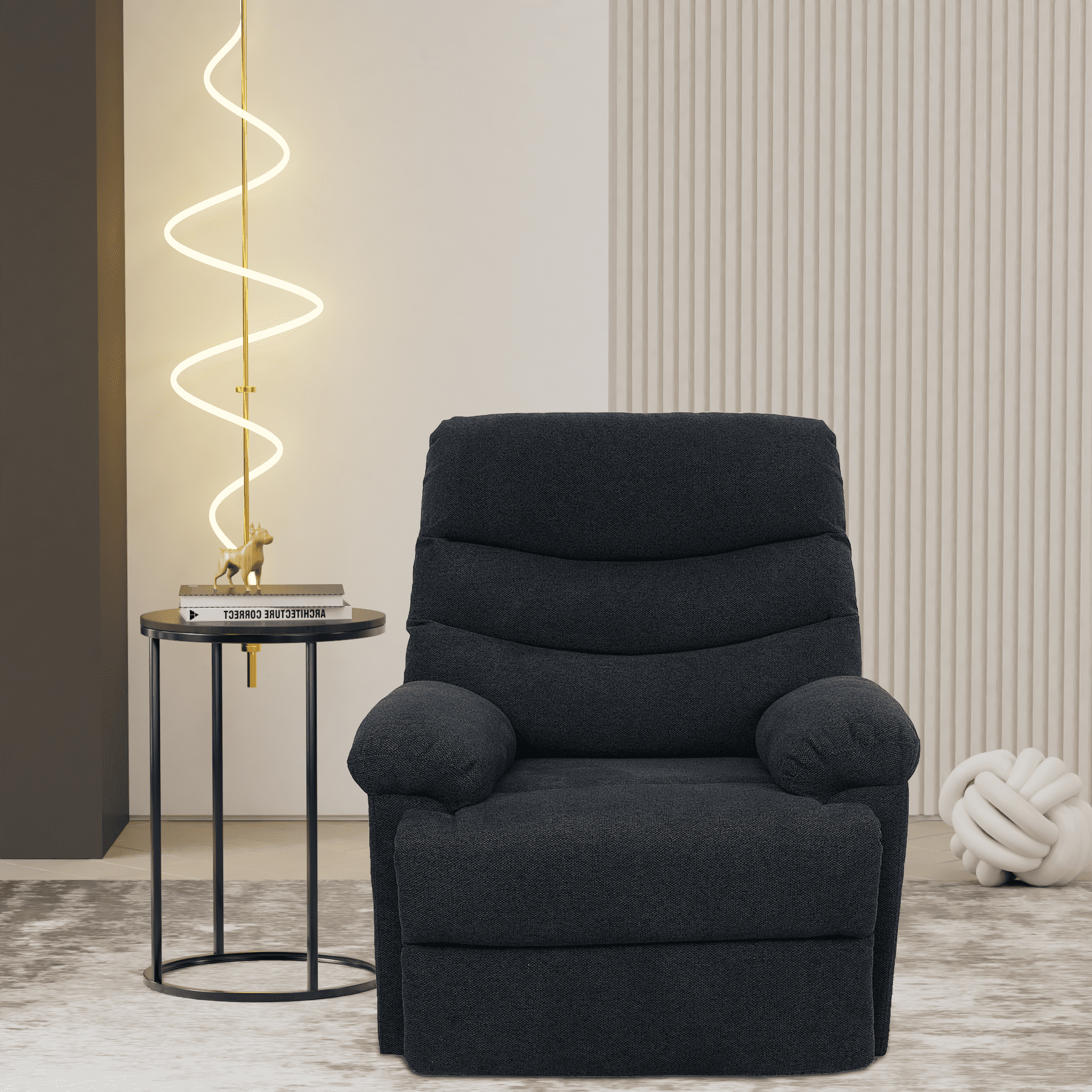 Nathaniel Home, 2pcs Accent Chair Sets, Recliner Chair with Side Table