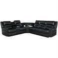 thumbnail image 1 of Nathaniel Home Amelia Leather Reclining Corner Sectional in Black, 1 of 4
