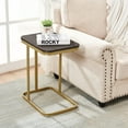 thumbnail image 1 of Nathaniel Home C-Shaped Sofa Side End Table, Legant Modern Sofa Side Table, Square Under Sofa Tables, with Painted Metal Frame, Gold/Black, 1 of 6
