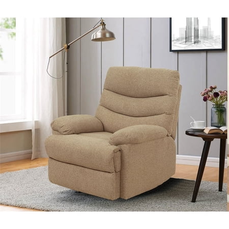 Nathaniel Home Fabric Chair Reclining Sofa with Soft Thick Cushion Mocha Brown