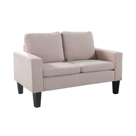 Nathaniel Home Microfiber Loveseat in Beige