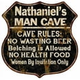 thumbnail image 1 of Nathaniel's Man Cave Rules Sign Shield Metal Gift 211110007498, 1 of 1