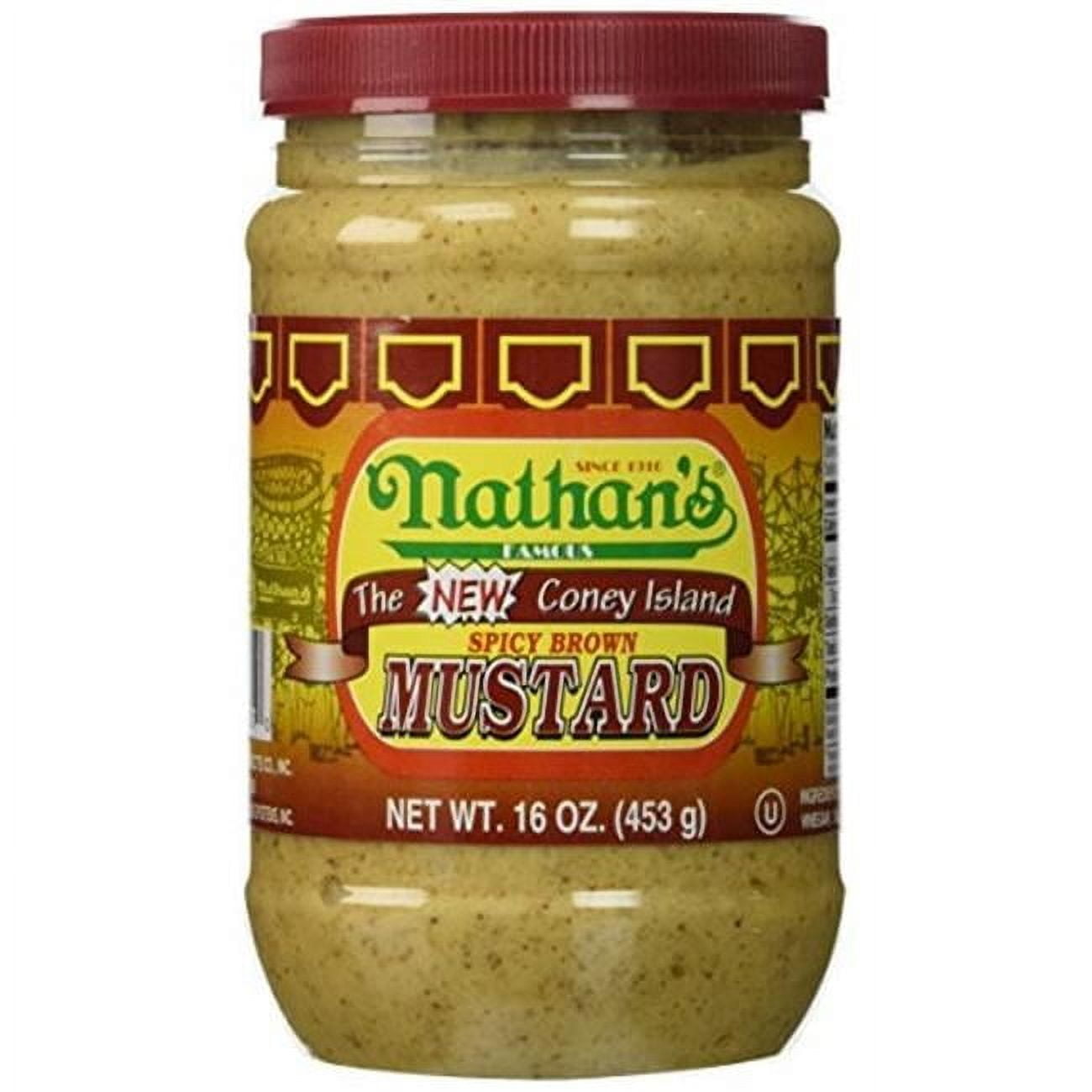 Nathans 16 oz Original Spicy Brown Mustard - Walmart.com