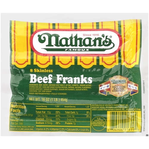 Nathan's Skinless Beef Franks