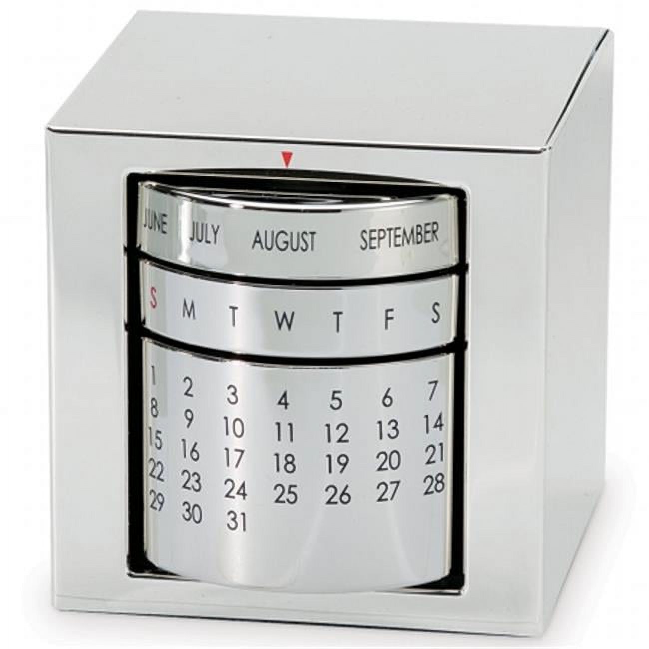 Natico Polished Silver Perpetual Calendar 6070077
