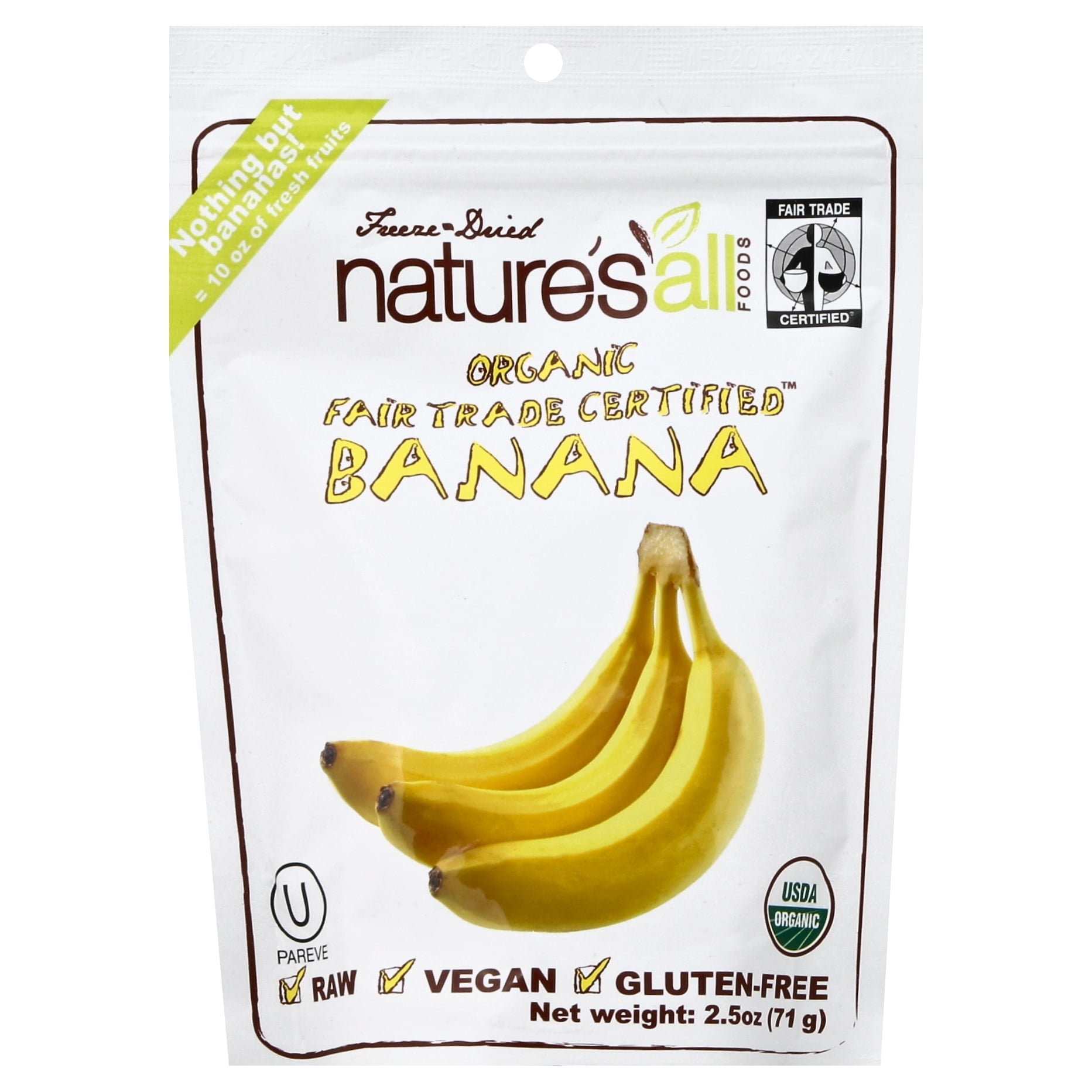 Natierra Frozen Dried Raw Banana 2.5 oz (Pack Of 8)