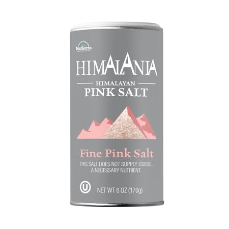 Natierra Himalania Himalayan Fine Pink Salt Shaker | Unrefined & Non-GMO | 6 Ounce