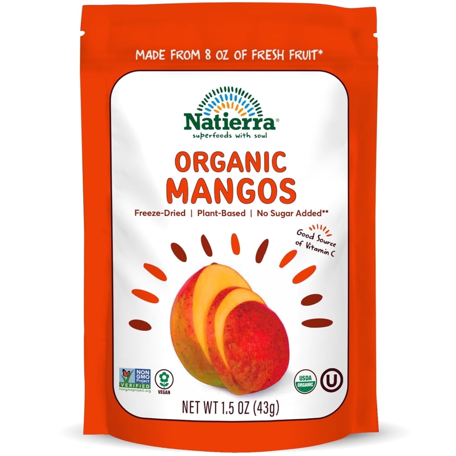 Natierra Organic Freeze Dried Mangos -- 1.5 oz