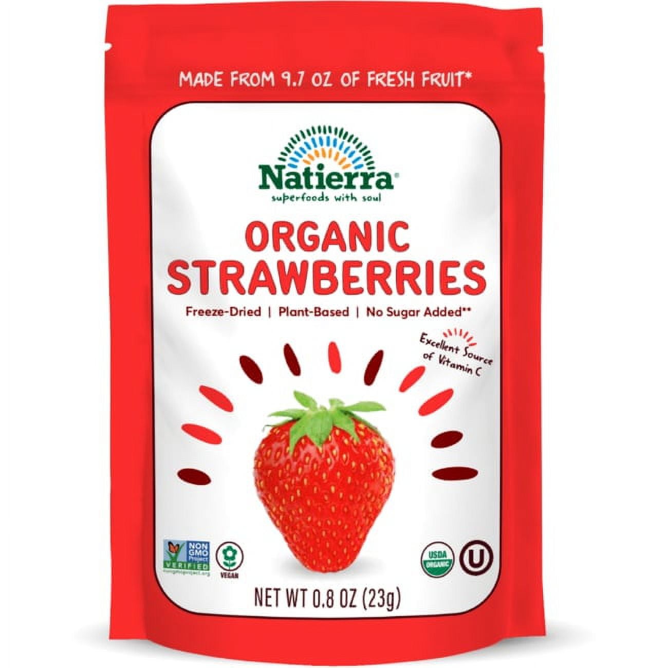 Natierra - Dried Fruit Strawbery - Case Of 12-.8 Oz