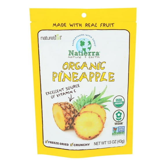 Natierra, Pineapple, Organic, Freeze Dried, 1.5 Oz