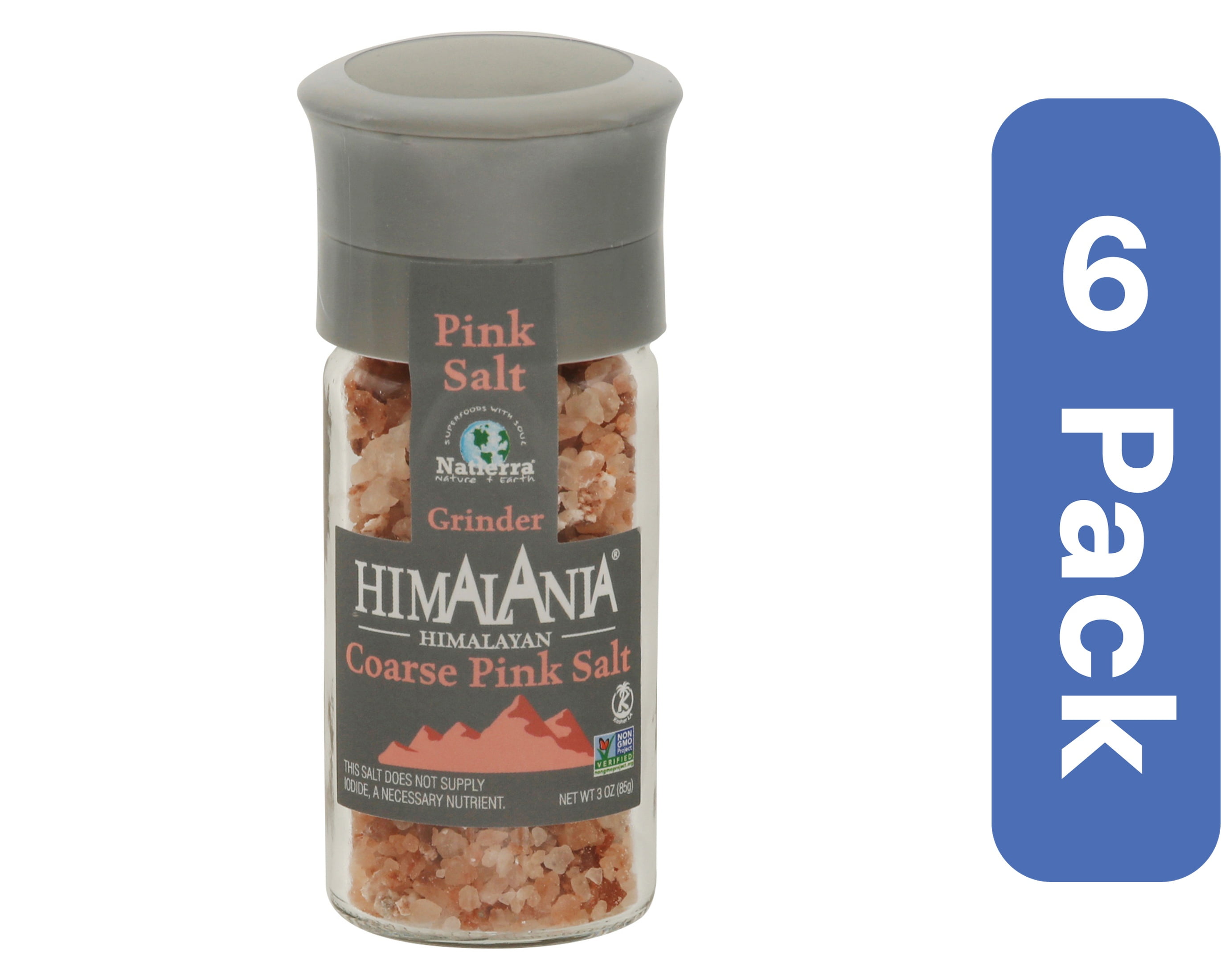 Natierra Pink Himalayan Salt Grinder 3 oz (Pack Of 6)