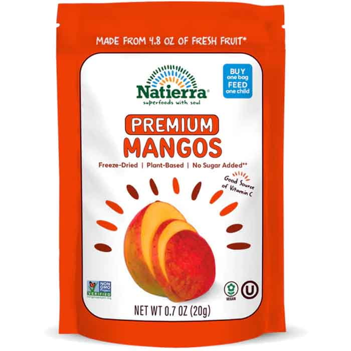 Natierra Premium Freeze-Dried Mangos, 0.7 oz (20 g)