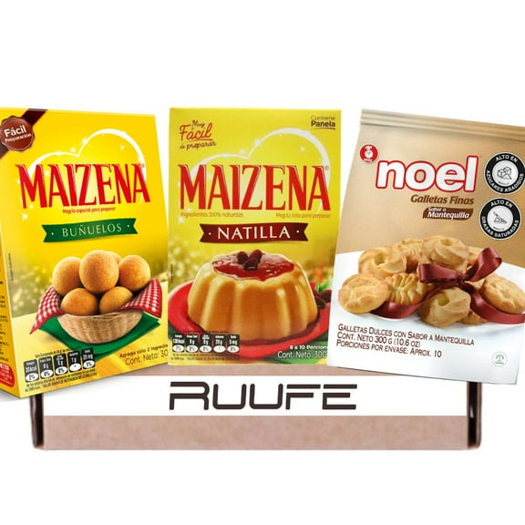 Natilla Colombiana Galletas de Mantequilla bunuelos (3 pack) Natilla Original, Butter Cookies & a box of bunuelos mix