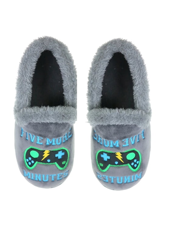 Boys' Gamer Plush Slippers (13-1)