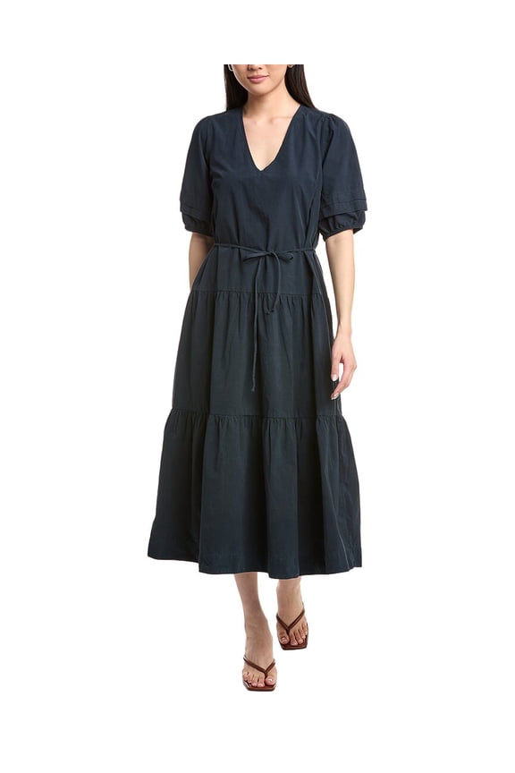womens  Adele Midi Dress, l, Navy