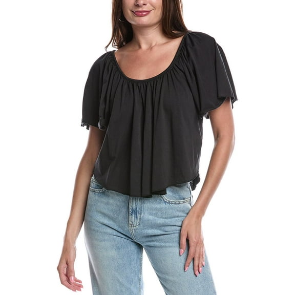 Nation LTD womens  Anna Sunburst Top, xs, Black