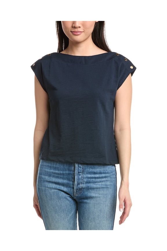 womens Brooks Boatneck Top, m, Navy