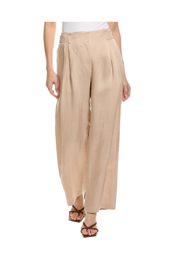 womens Del Full Leg Linen-Blend Trouser, xs, Brown