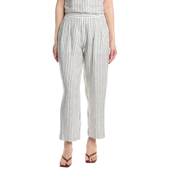 Nation LTD womens Grayson Linen Pant, l, Brown