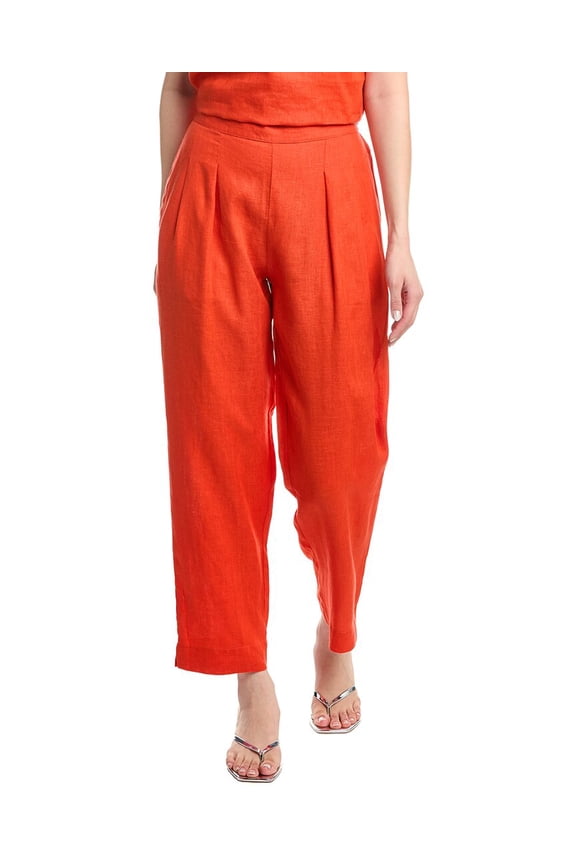 womens Grayson Linen Pant, xs, Red