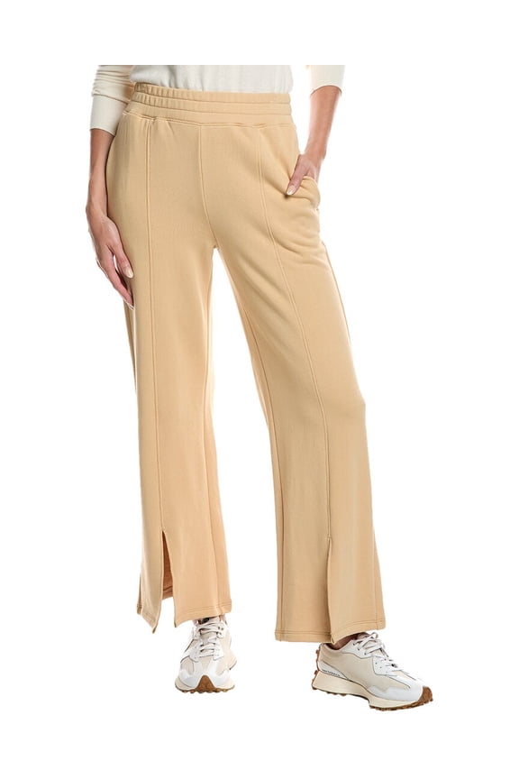 womens Lincoln Front Slit Knit Pant, s, Brown