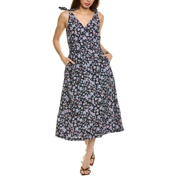 Nation LTD womens Marcela Tie-Strap Midi Dress, xs, Blue