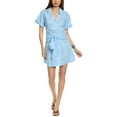 thumbnail image 1 of Nation LTD womens  Nida Wrapped Button-Up Shirtdress, l, Blue, 1 of 3