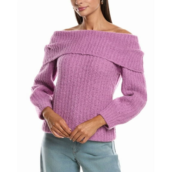 Nation LTD womens  Serena Off-Shoulder Alpaca-Blend Sweater, m, Pink