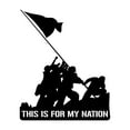 thumbnail image 1 of This is For My Nation Soldiers Carrying Flag Silhouette Vinyl Design Wall Art Sticker Designs Vinyl Stickers For Home House Walls Rooms Windows Bedroom Decoration Size (28x28 inch), 1 of 3