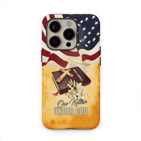 Nation Under God Cross Tough Case for iPhone 11 12 13 14 15 16 17 Shockproof