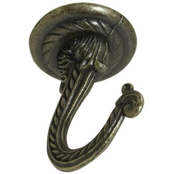 National Hardware Swag Hook V2672 Antique Brass - Die Cast, 2.25", 30 Lb Load Limit