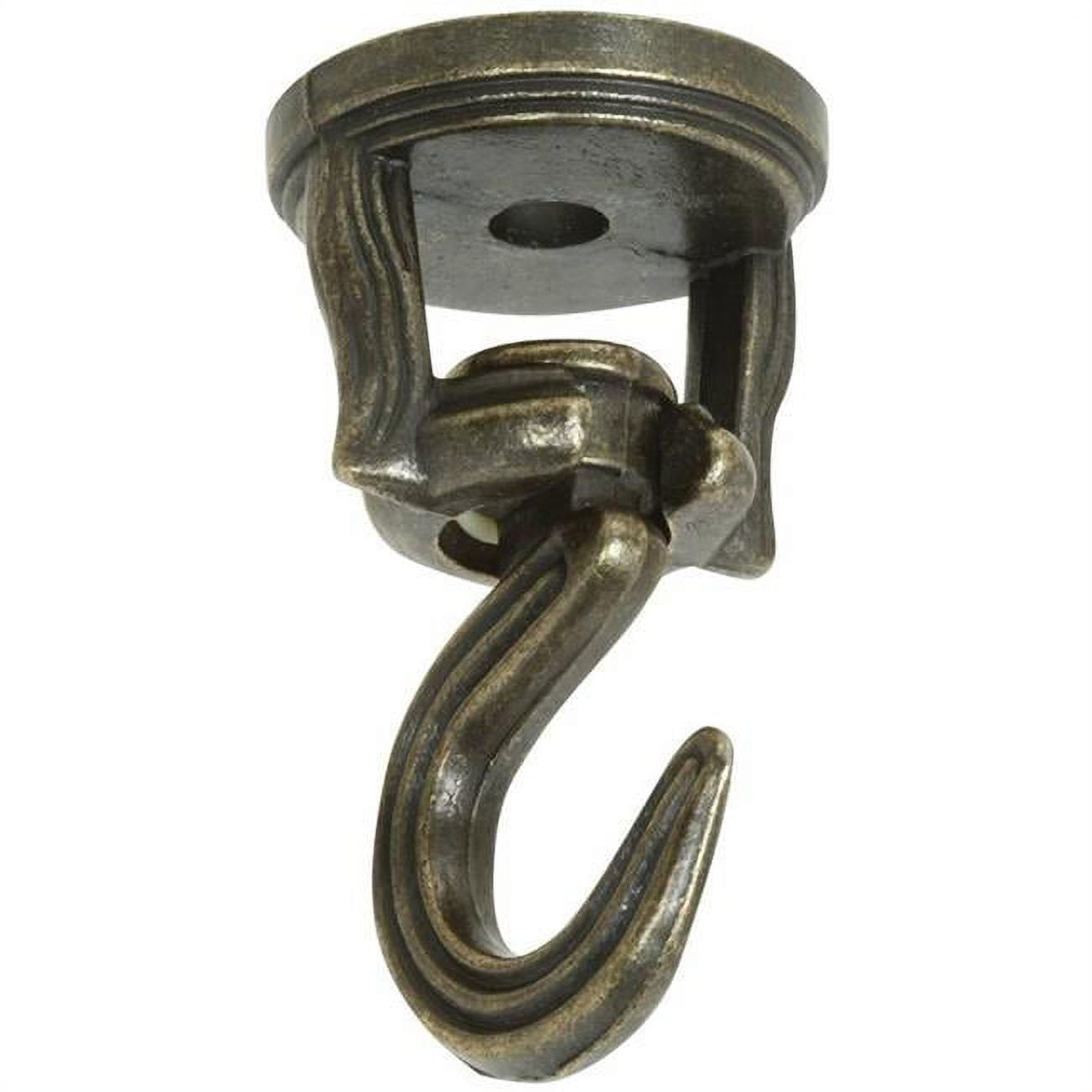 National 2 In. Antique Brass Die Cast Swivel Swag Hook (2Pack) N274894