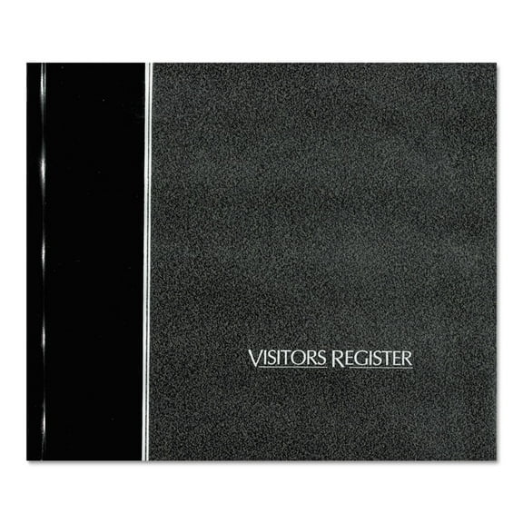 National 57802 9.78 in. x 8.5 in. Sheets Hardcover Visitor Register Book - Black