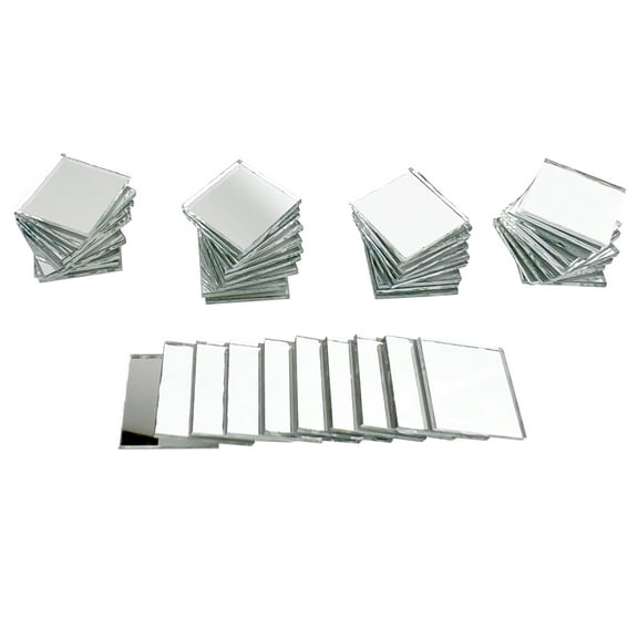 National Artcraft 1/2" Square Glass Mirror Mosaic Tiles for Crafts, Home Dcor, Lace and DIY Projects - (50/Box)