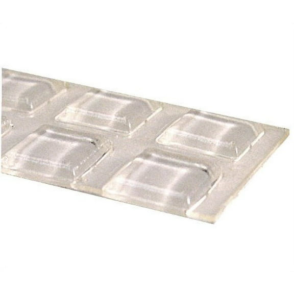 National Artcraft 3/8" Clear Square Polyurethane Bumper Pads with Adhesive Back- (50/Pack)