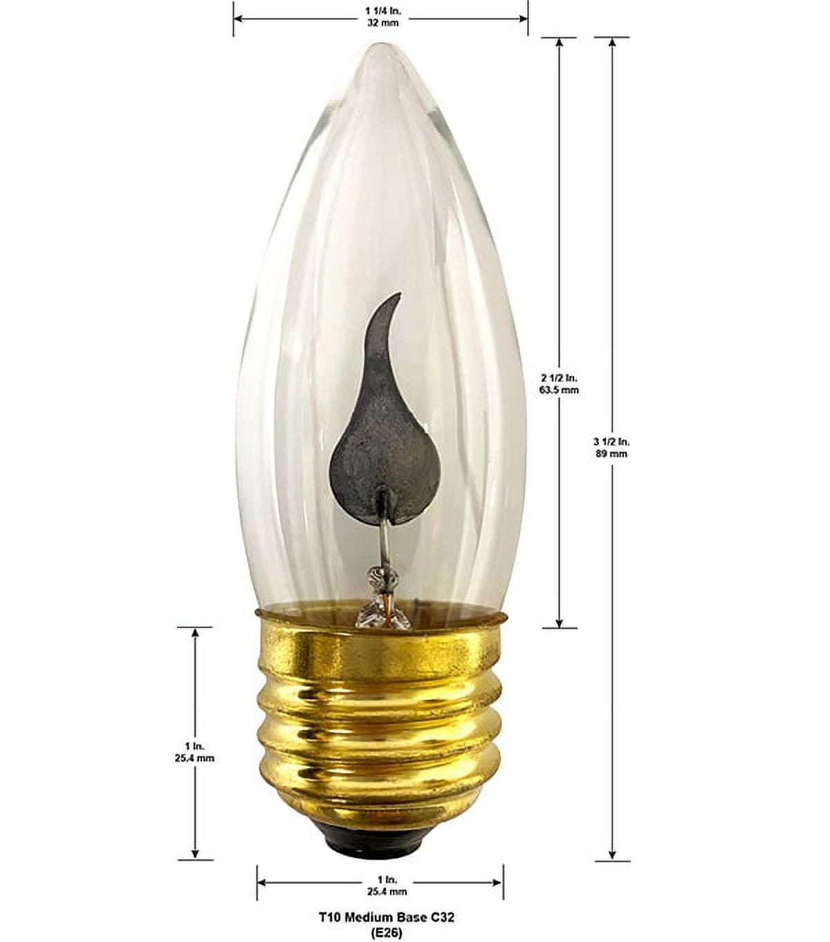 National Artcraft® 3 Watt Flicker Flame Light Bulb with Standard Base  (Pkg/25) - Walmart.com, image size:1200x1362