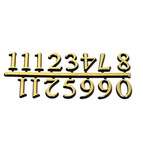 National Artcraft 5/8" Gold Classic Clock Numbers | Pressure Sensitive Adhesive Back - (2 Sets)
