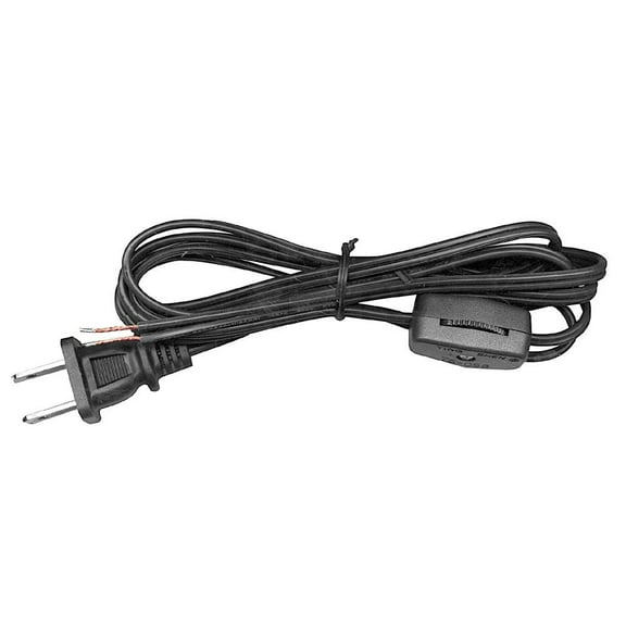 National Artcraft® 6' Black Lamp Cord Set with Rotary Switch & Stripped Ends (Pkg/1)