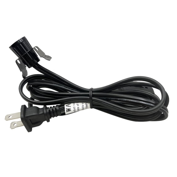 National Artcraft® 6' Heavy-Duty Lamp Cord Set with Clip-In Candelabra Socket, Switch And Plug - Black (Pkg/1)